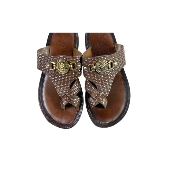 Dylan Italian Leather Brown Mens Sandals Shoes